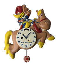 1959 Walter Lantz Productions Woody Woodpecker Wall Clock w/ Pendulum picture