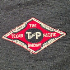 Vintage Texas and Pacific Railway Embroidered Patch T&P Railroad Diamond Logo picture