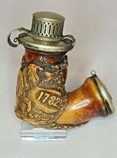 Large Dated 1782 Antique Meerschaum Hand Carved Pipe bowl with a beautiful image picture