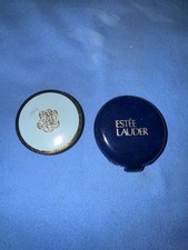 RARE Vintage Estée Lauder Compact Lot w/ Mirror French Turquoise & Rouge Coral picture