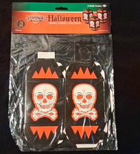 Beistle Halloween Skull Paper Lanterns 3-Piece Set 7 in Black/Orange/White 00437 picture