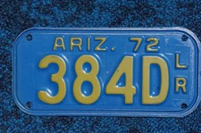 1972 Arizona MOTORCYCLE DEALER License Plate picture