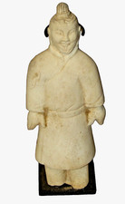 Antique Chinese Han Carved Marble Figure w/ Stand Minqgi c 206 BC-220 AD 8.5
