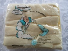 Baby Morgan BABY BLANKET Acrylic THERMAL WAFFLE WEAVE Nylon BINDING Yellow  NEW picture