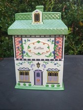 1995 Vtg Lenox Canterbury Crossing Coffee Porcelain Canister W/Lid 8.5