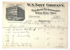 1903 BILLHEAD MINNEAPOLIS MINNESOTA W S NOTT COMPANY RUBBER BOOTS SHOES picture