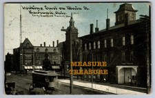 C.1911 RAVENNA, OH LOOKING EAST ON MAIN ST. FAMILY THEATRE TROLLEY Postcard P94 picture