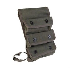 French Three Grenade Pouch Heavy Canvas Pouch / Holder Genuine Vintage Fast Ship picture