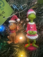 2ct Max the Reindeer Dog & Santa Grinch Christmas Tree Ornaments with Tags picture