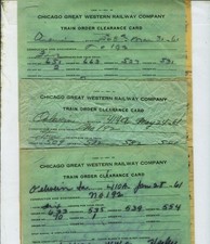 CHICAGO GREAT WESTERN RY. TRAIN ORDERS (15) OELWEIN, IOWA  ALL  1961. picture