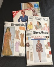 Lot (5) VTG Simplicity-Butterick Sewing Patterns, Plus Size Uncut/Cut Complete picture