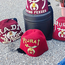 Vintage Shriners Masonic Fez Hat Collection Lot (4 Hats, Tassel Pins, Case) picture