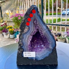 7.4LB Natural Amethyst Geode Quartz Crystal Cluster Cathedral Energy healing picture