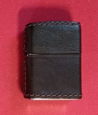 Zippo Lighter ZIPPO Click Brown Leather Wrapped all sides except bottom picture