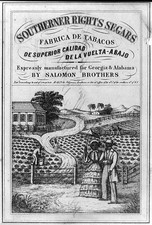 Photo:Georgia Alabama Tobacco Plantation Slave Life Cigar Label 1859 picture