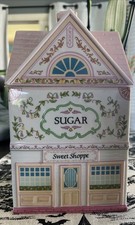 Vintage 1990 Lenox Village Sugar Canister Sweet Shoppe w/ Lid Spice Village Mint picture