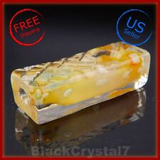 3.75 in Handmade Gold Cross Square Rectangle Tobacco Smoking Bowl Glass Pipes picture