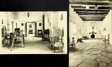 Two 1940's San Antonio TX Governor's Palace RPPC Postcards - BB-176 picture