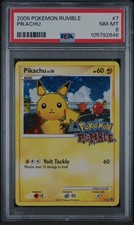 2009 Pokemon Rumble #7 Pikachu Action Figure PSA 8 with 2 Swirls in Holo picture