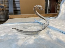 Vintage 1950s Duncan & Miller Clear Glass Swan Bowl Dish Large Retro Centerpiece picture