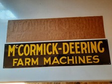 SCARCE OLD STOCK NOS EMBOSSED MCCORMICK DEERING FARM MACHINES TIN METAL SIGN picture
