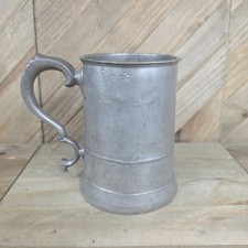 Antique 19th Century English Pewter Tankard 1 Quart Pub Stein picture