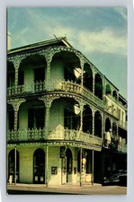 Vintage New Orleans LA Iron Lace Balconies Mirro-Krome Postcard picture