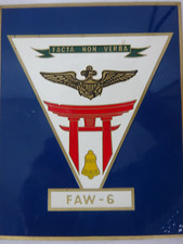 Vintage US Navy  Fleet Air Wing 6 Plaque ~ FAW-6 ~ Facta Non Verba picture