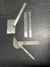 Vintage General Hardware Mfg. Co. 6” Steel Rulers & Protractors Machinist USA picture