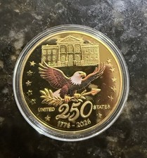 2026 USA 250th Anniversary Challenge Coin Replica 1776-2026 w/ Display Case picture
