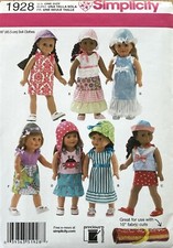 Simplicity 1928 18” Doll Clothes Dress Pattern One Size Uncut picture