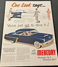 Blue 1952 Mercury Monterey - Vintage Original Color Car Print Ad / Wall Art picture