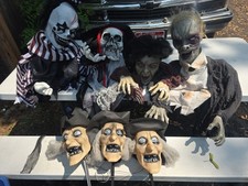 Mixed Lot Vintage Halloween Prop Severed Heads Life Size Blood Creatures picture