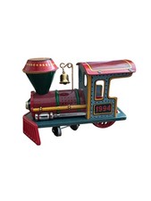 Vintage 1994 Hallmark Keepsake Tin Locomotive Steam Engine Train Ornament picture