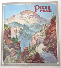 Vintage Pikes Peak Colorado Springs Tourist Brochure Cog Railway Map 1920s picture