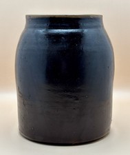 Antique Albany Slip Stoneware Wax Sealer Canning Jar Crock 2 Quart picture