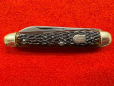 GOOD ANTIQUE WARRIS SHEFFIELD 3 BLADE WHITTLER, JIGGED BONE SCALES (394) picture