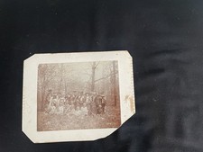 = 1900'S GROUP OF PEOPLE IN THE FOREST BACK & WHITE B & W PHOTOGRAPH PHOTO PIC picture