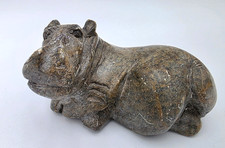 Hand Carved Stone Hippo African Sculpture Primitive Folk Art VTG Decor picture
