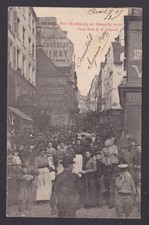 FRANCE, Postcard RPPC, Paris, Rue Mouffetard, Sunday morning picture
