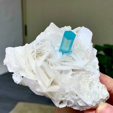 194G RareNatural beautiful Prism shaped Aquamarine Raw Crystal Specimen Rough picture