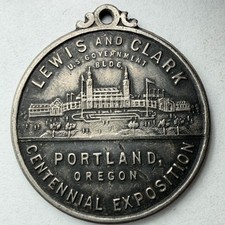 1905 Portland, Oregon OR Lewis & Clark Exposition Government Building Medal Fob picture