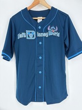 Walt Disney World Parks Stitch Baseball Jersey Adult Size 2X Blue Mesh NWT picture