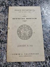 RARE 1942 NYPD New York City Police Department Official Roster Booklet Vintage picture