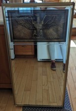 Vintage Gorgeous Tall Ornate Gold Framed Mirror with Eagle In Shadowbox Unique picture