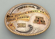 VTG RARE NOS 2011 NHSRA Rodeo Assoc Service Award Gist Gem Trophy Belt Buckle picture