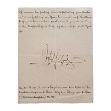 Kaiser Wilhelm II Signed Royal Military Commission Document King of Wurttemberg picture