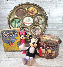 Lot of 5 Vintage Disney Items Disneyland Tray Book Pez Tin Minnie Mickey picture