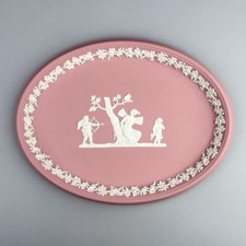 Wedgwood Pink Jasperware Platter, Pink Wedgwood English Oval Tray 10