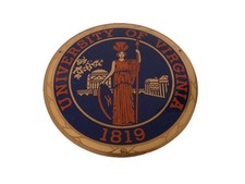 Vintage University of Virginia brass plaque or license plate topper picture